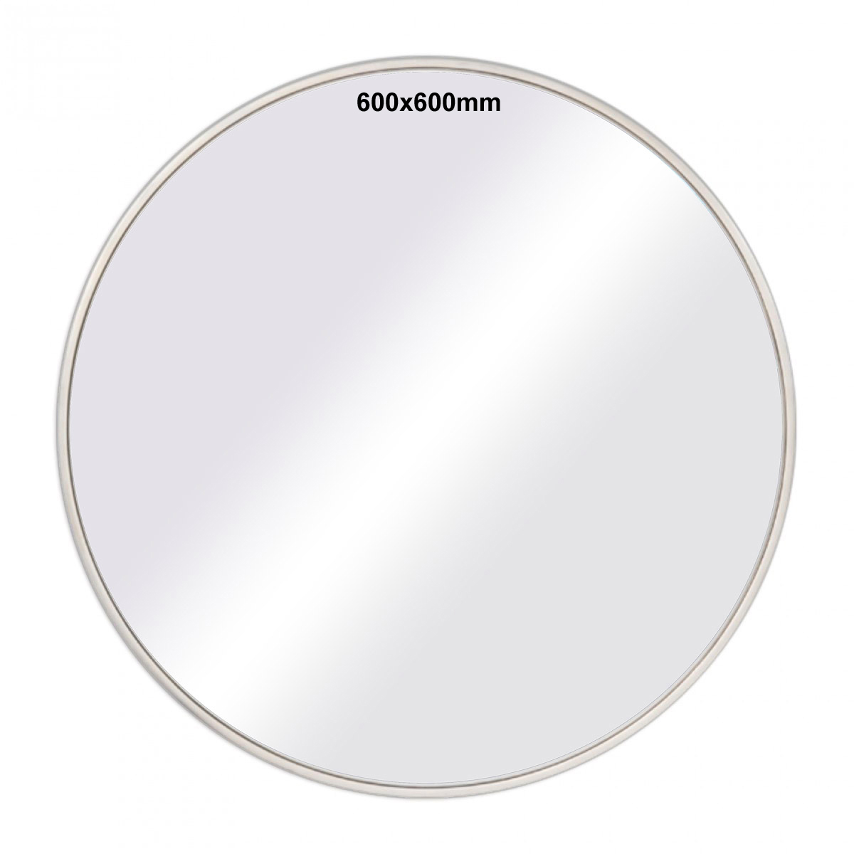 EMC012 Wall décor art mirror modern round silver frame 600mm